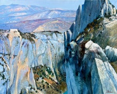 "Le Verdon depuis le Belvédère de Rancoumas" - Francia,  olio originale su tela