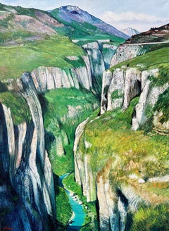 "Perspectiva del Cañón del Verdon" - Provenza - Francia, óleo original sobre lienzo