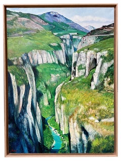 "Prospettiva del Canyon del Verdon" - Provenza - Francia, olio originale su tela
