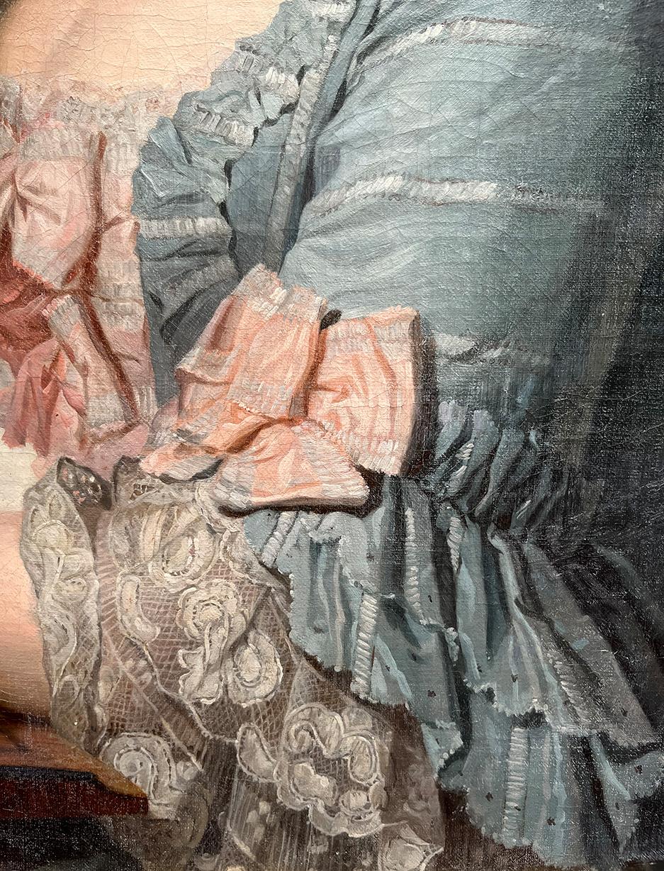 18° secolo Cerchia di Jean-Étienne Liotard Ritratto di signora Olio su tela in vendita 9