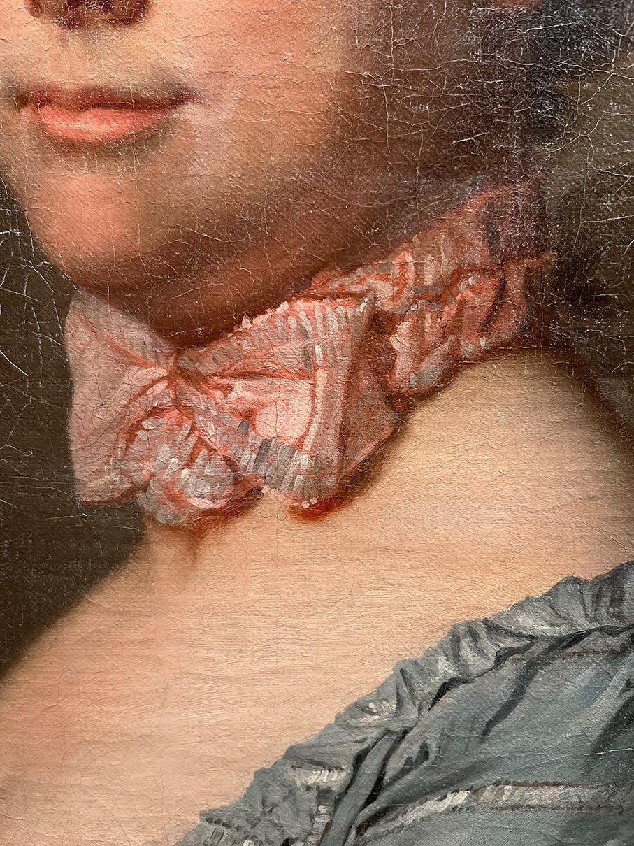 18° secolo Cerchia di Jean-Étienne Liotard Ritratto di signora Olio su tela in vendita 4