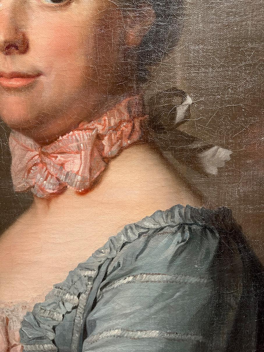 18° secolo Cerchia di Jean-Étienne Liotard Ritratto di signora Olio su tela in vendita 5