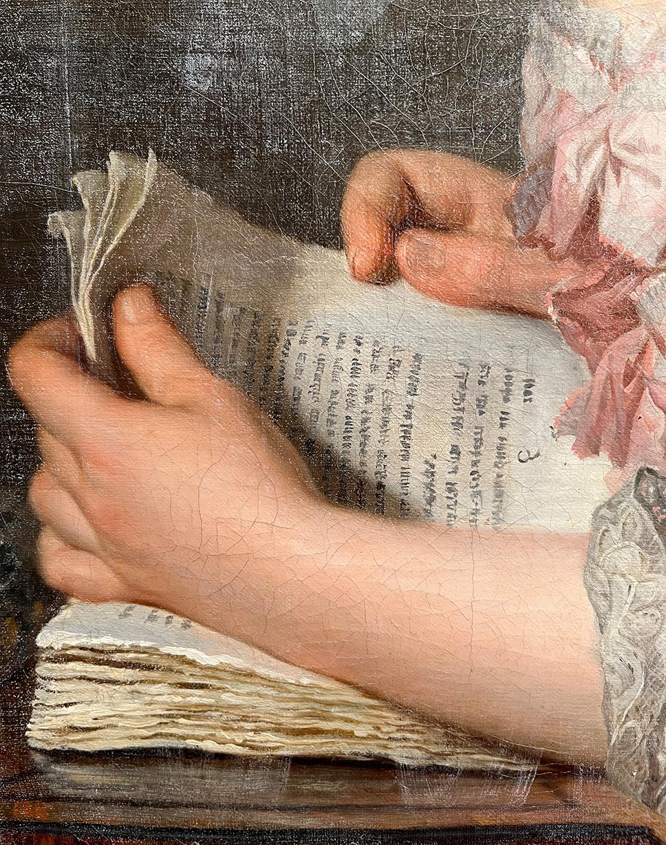 18° secolo Cerchia di Jean-Étienne Liotard Ritratto di signora Olio su tela in vendita 6