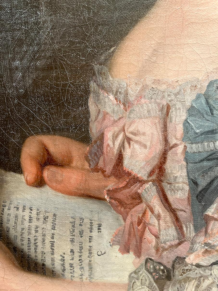 18° secolo Cerchia di Jean-Étienne Liotard Ritratto di signora Olio su tela in vendita 7