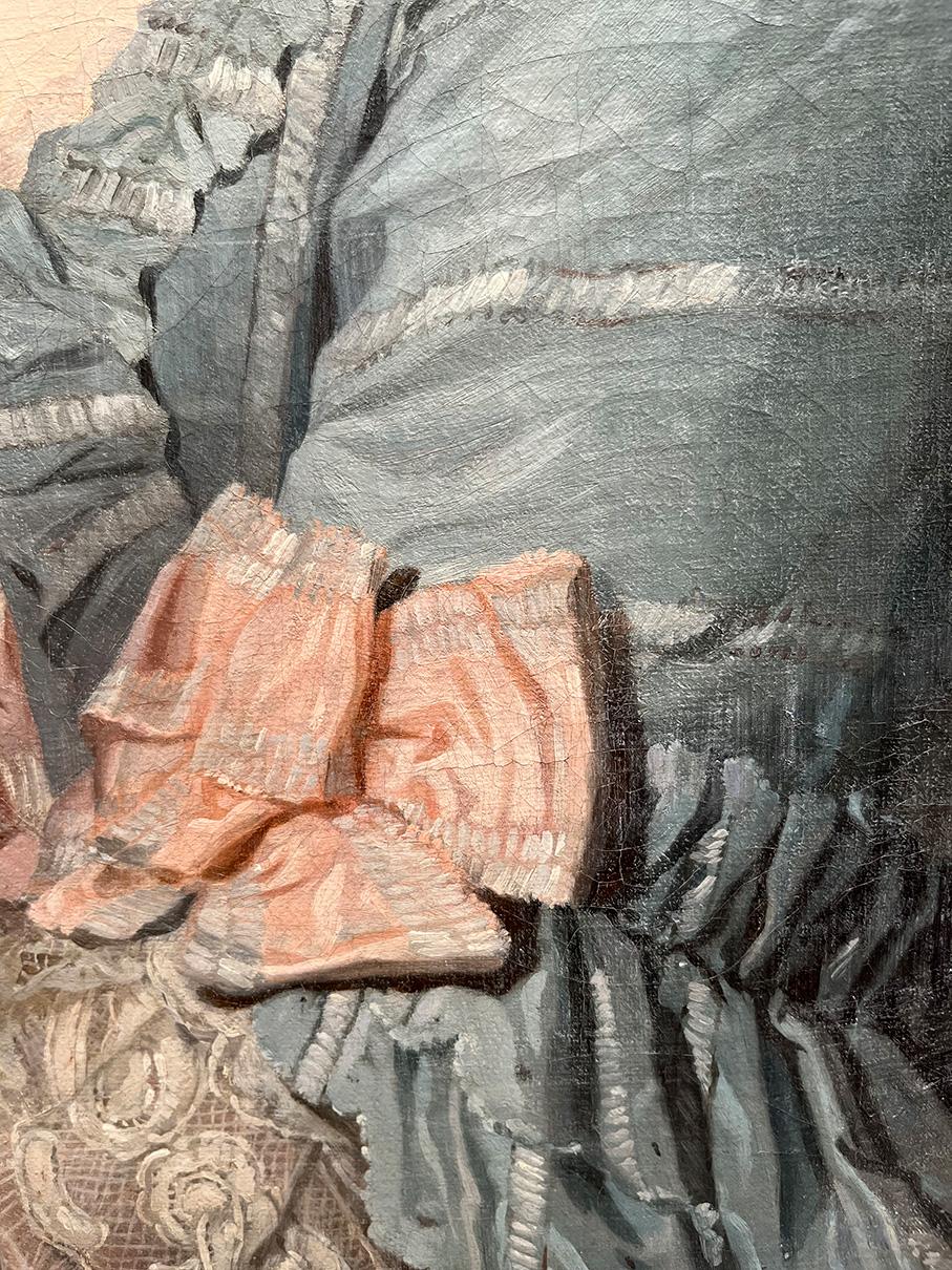 18° secolo Cerchia di Jean-Étienne Liotard Ritratto di signora Olio su tela in vendita 8
