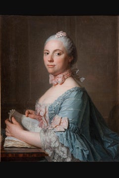 18° secolo Cerchia di Jean-Étienne Liotard Ritratto di signora Olio su tela