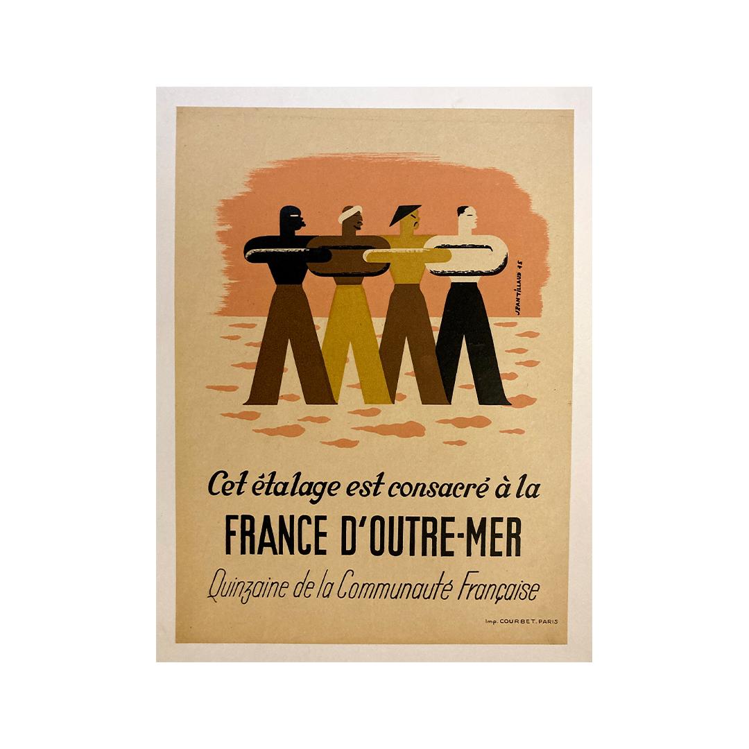 1945 Original poster - Quinzaine de la Communauté Française - French overseas For Sale 1