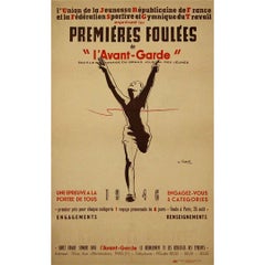 Cartel original de 1946 de Jean Tillaud - "Premières Foulées de l'Avant-Garde" (Primeras faltas de la vanguardia)