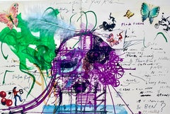 Jean Tinguely - Hommage à Yves Klein, Technique mixte, encadré