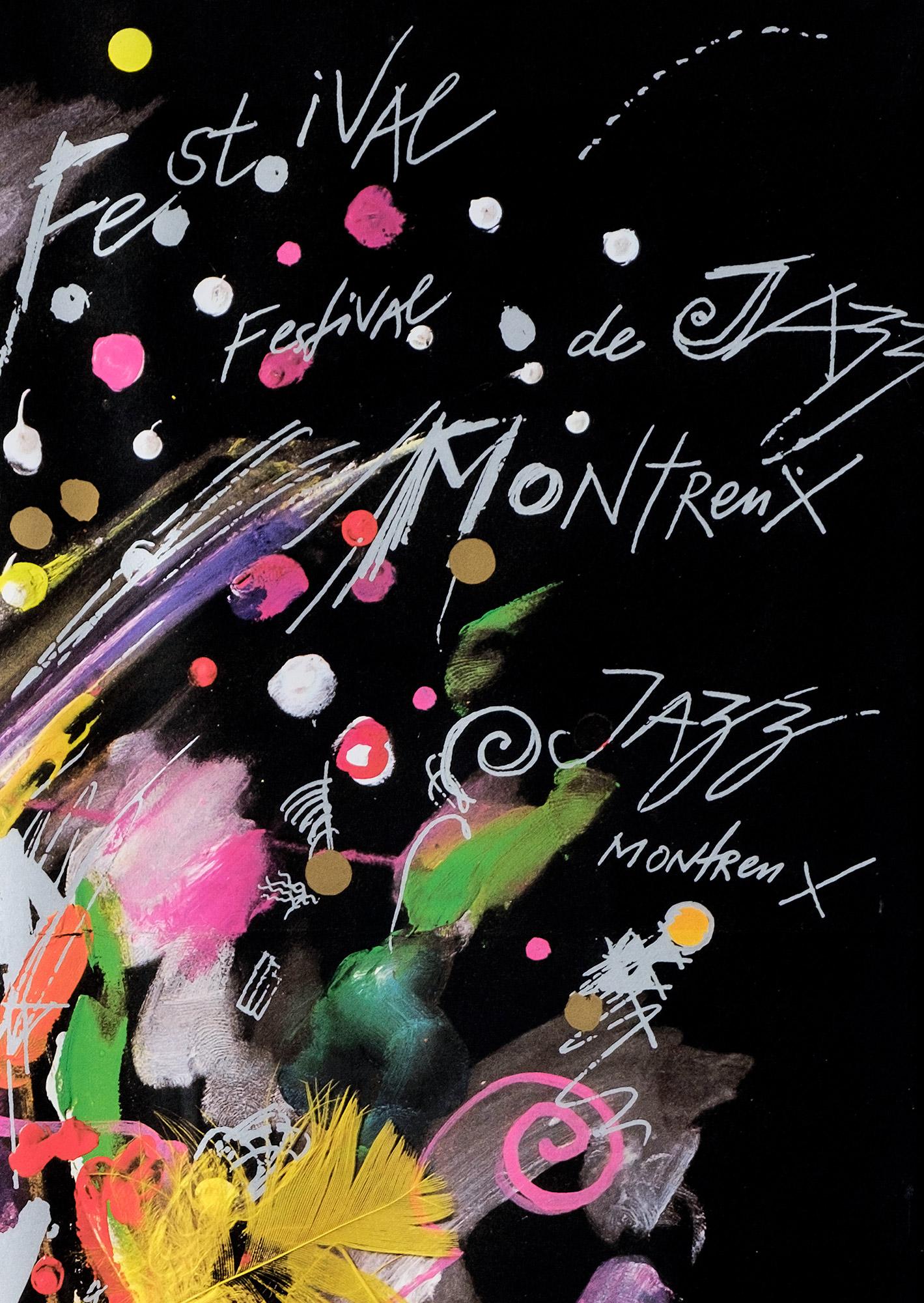 Original first edition silkscreen print of the Montreux Jazz Festival 1982 by Jean Tinguely printed by Aldrin Uldry, Berne

Jean Tinguely (1925-1991) was a Swiss sculptor best known for his kinetic art sculptural machines that extended the Dada