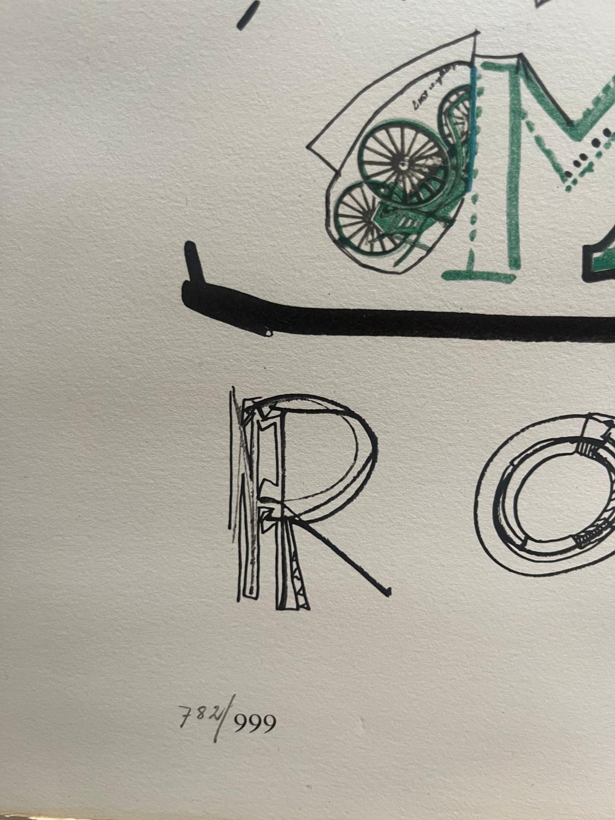 Meta-Meta, Roto-Zaza (Grau), Abstract Print, von Jean Tinguely