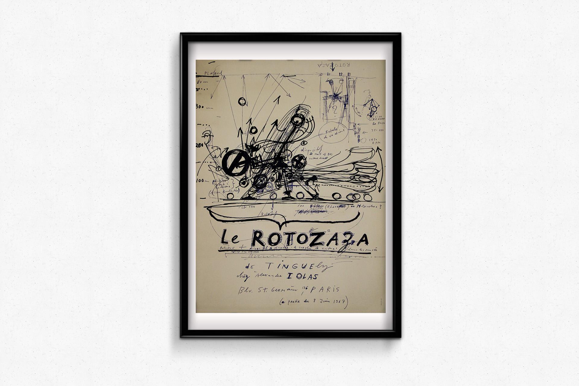 Original 1967 exhibition poster by Jean Tinguely - Le Rotozaza For Sale 1