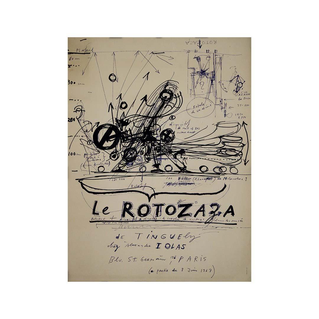 Original 1967 exhibition poster by Jean Tinguely - Le Rotozaza For Sale 3