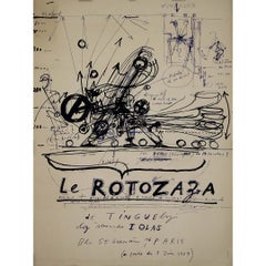 Original 1967 exhibition poster by Jean Tinguely - Le Rotozaza