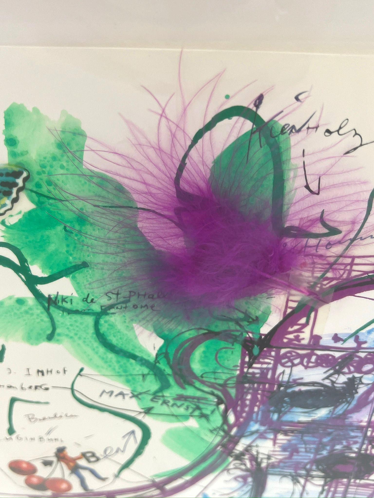 Le monstre dans la forêt (Hommage à Yves Klein) - Abstrait Print par Jean Tinguely