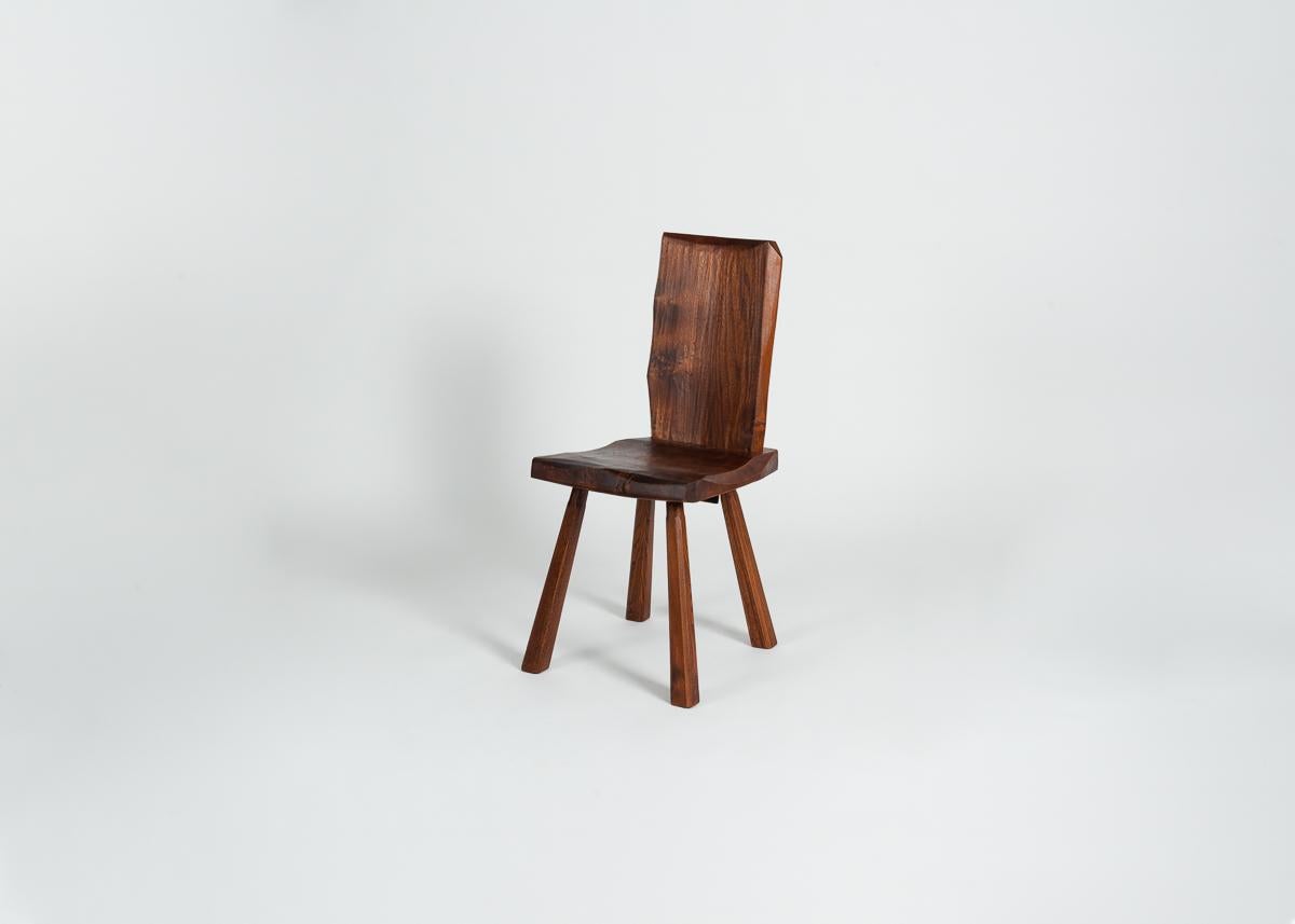 Carved Jean Touret and The Artisans of Marolles, Pair of Chairs, France, circa 1960