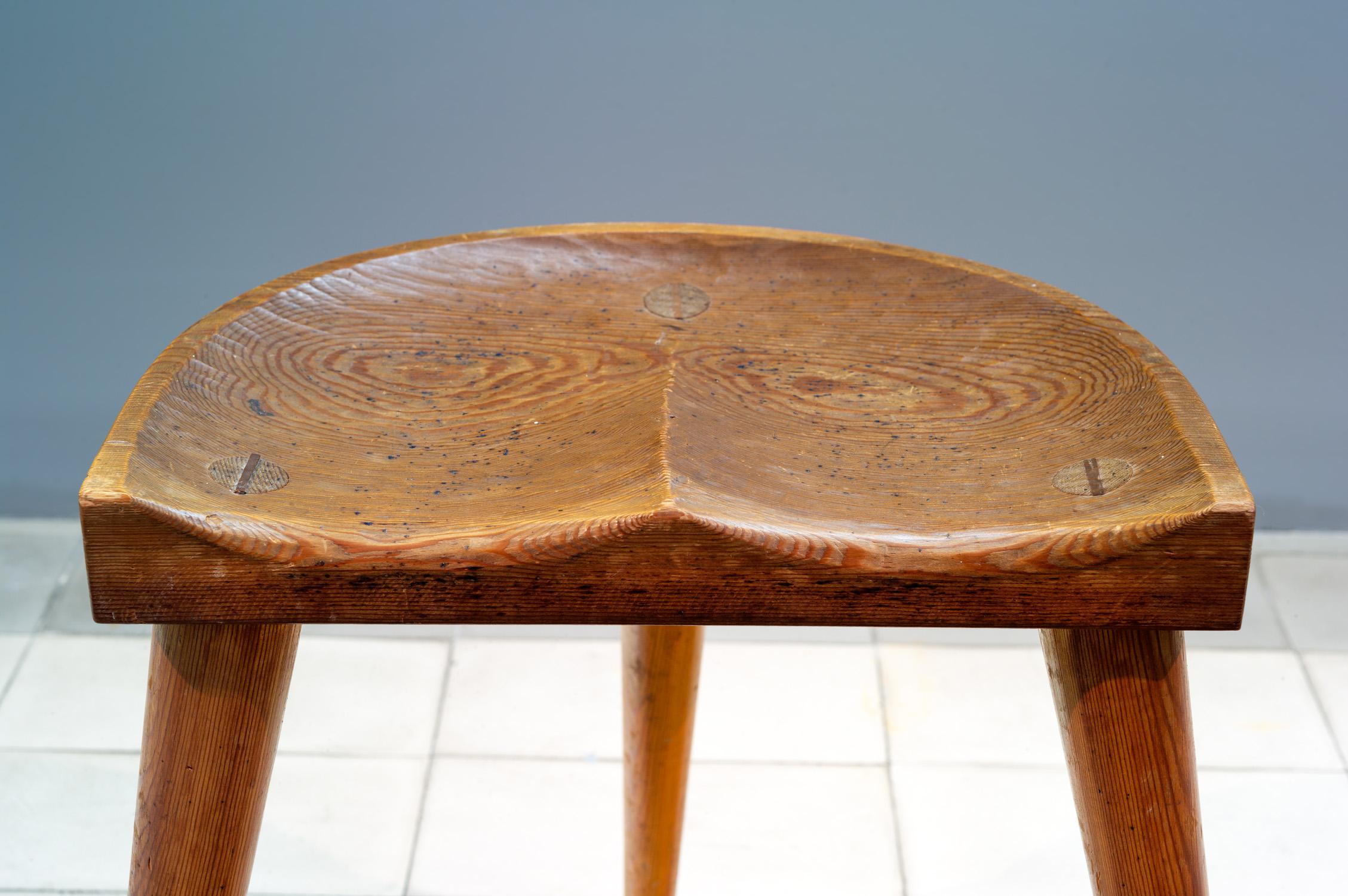 Mid-20th Century Jean Touret, Atelier Marolles Pair of Stools, circa 1950-60