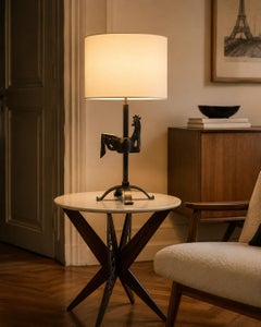 Jean Touret Ateliers de Marolles Midcentury Rooster Table Lamp, Pair available