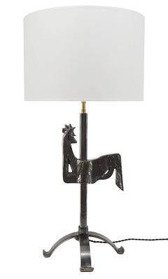 Lampada da tavolo a forma di gallo di metà secolo di Jean Touret Atelier de Marolles, coppia disponibile