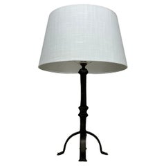 Jean Touret, brutalist wrought iron lamp, France, 1950's