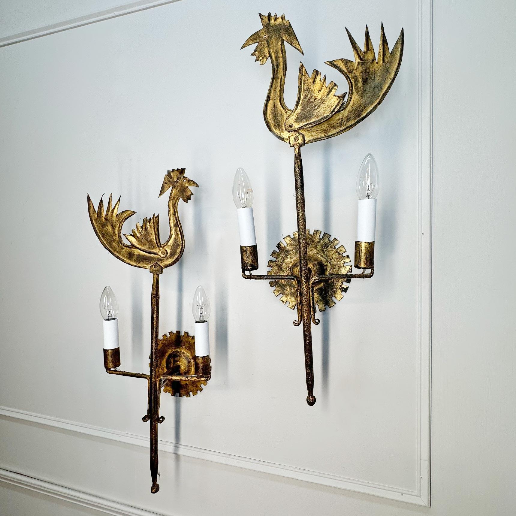 Apliques Gallo Jean Touret para Atelier Marolles Metal en venta