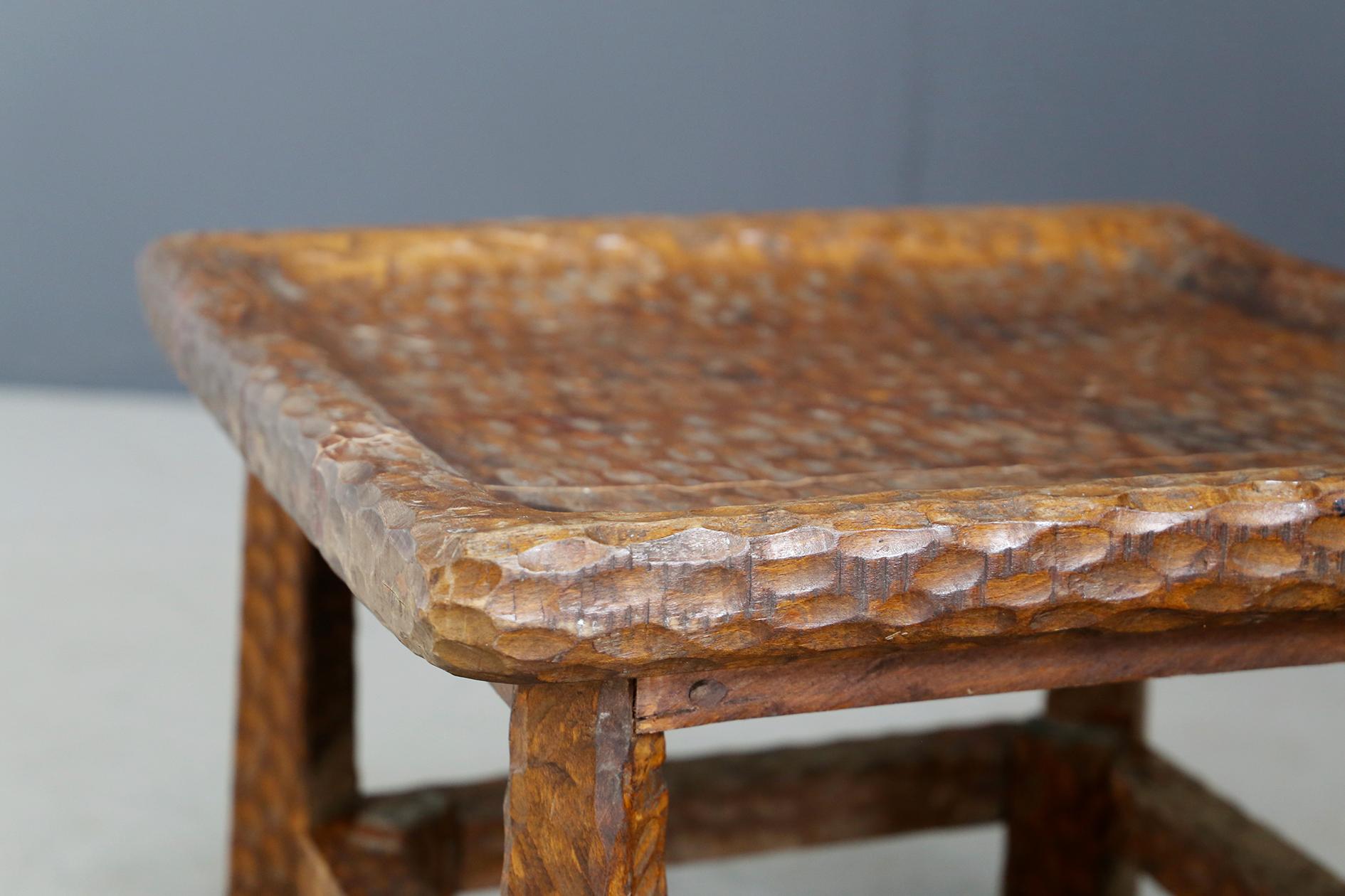 Jean Touret Low Carved Wooden Coffee Table from 1950s In Good Condition In Milano, IT