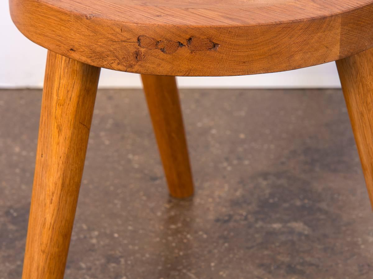 Jean Touret Oak Stool for Marolles In Good Condition In Brooklyn, NY