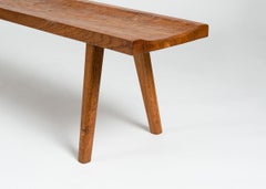 Jean Touret y los artesanos de Marolles, Banco de madera tallada de roble, Francia, 1950