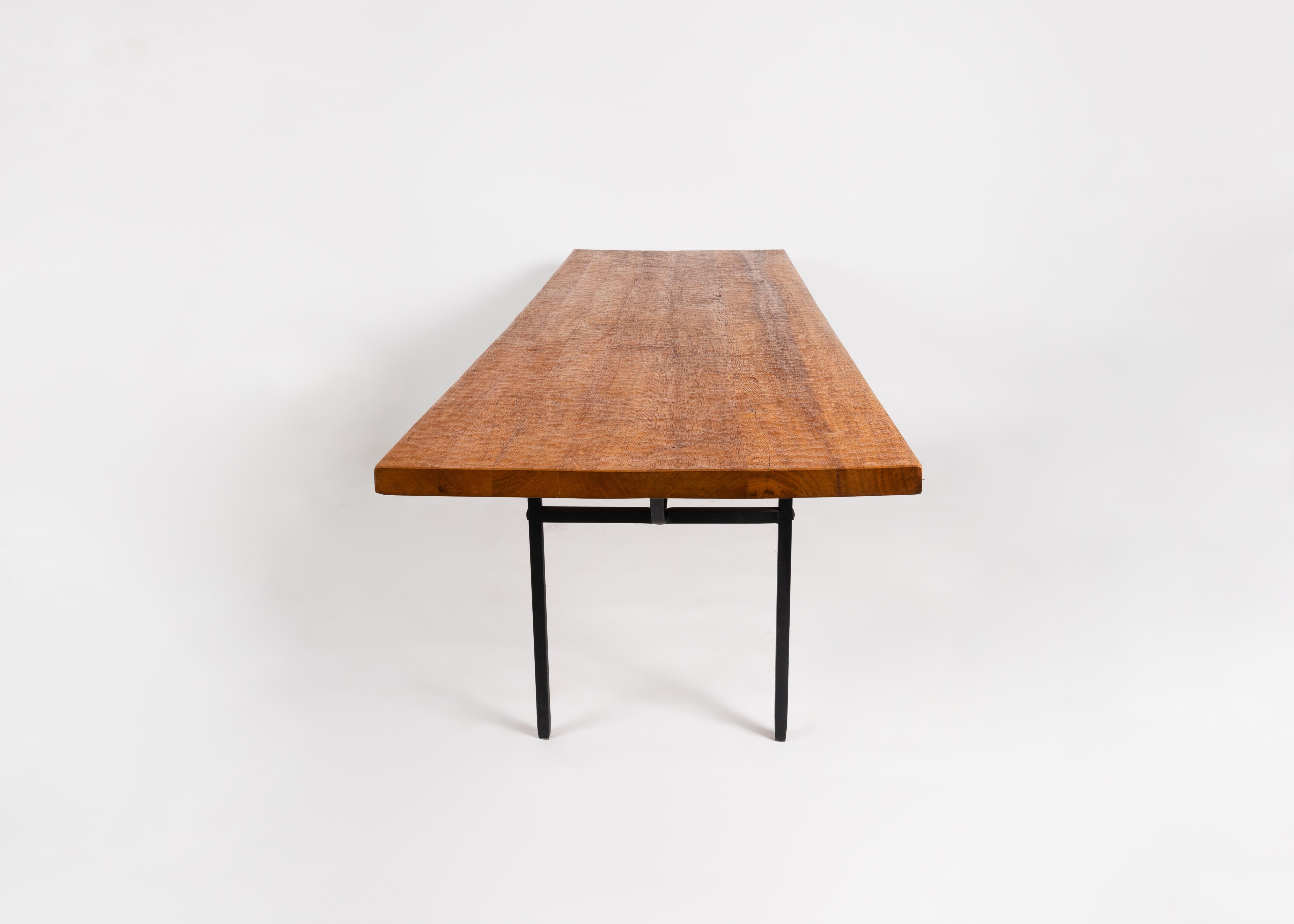 Rustic Jean Touret & The Artisans of Marolles, Rectangular Dining Table, circa 1960 For Sale