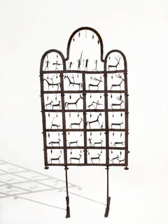 Jean Touret Wrought Iron Candle Screen for Les Artisans de Marolles, France 1950