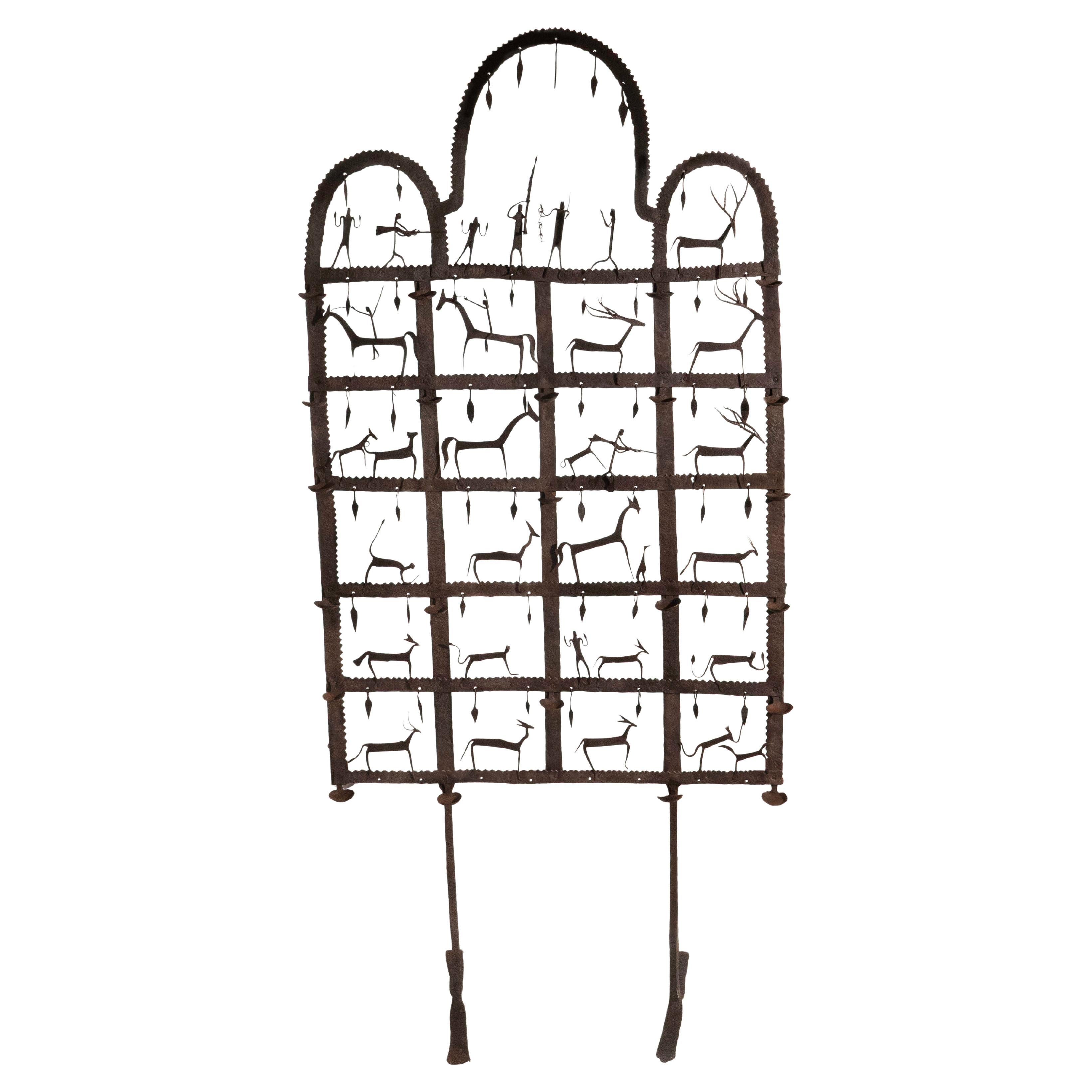 Pare-soleil en fer forgé de Jean Touret pour Les Artisans de Marolles, France 1950 en vente