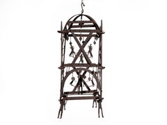 Jean Touret Wrought Iron Chandelier for Les Artisans de Marolles, France 1950's