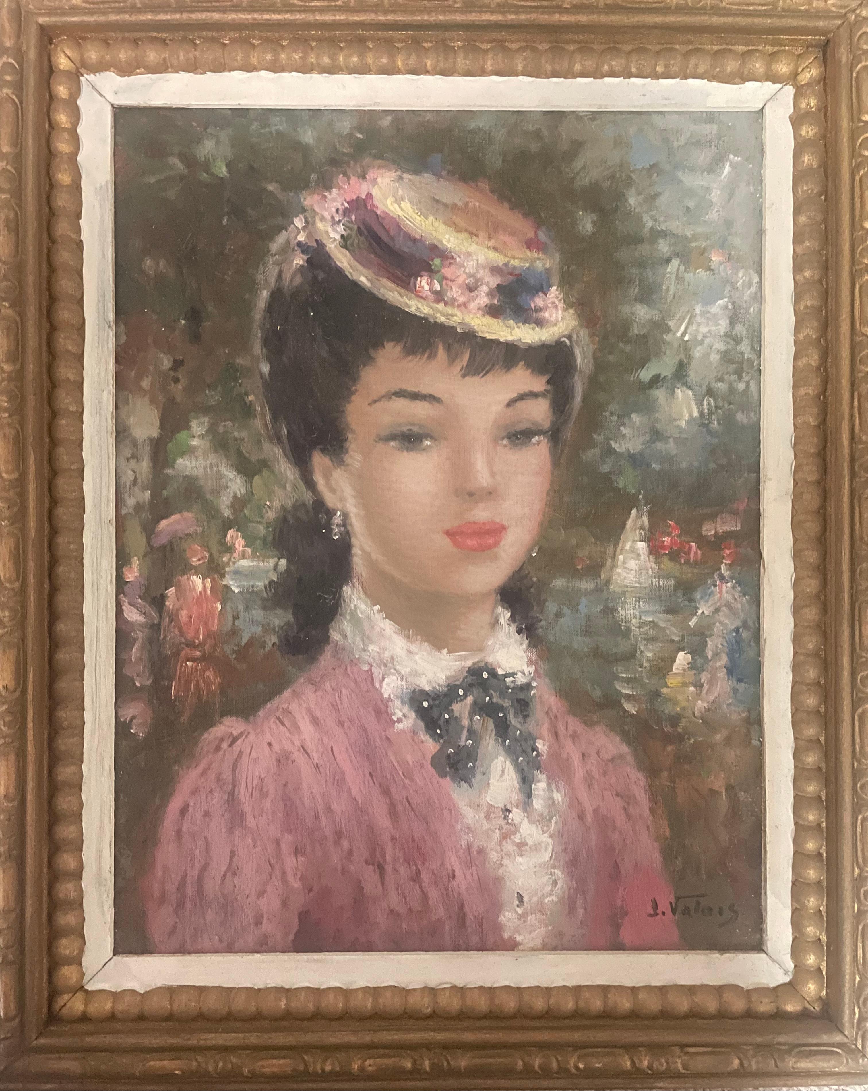 "Ritratto di una Lady Pink - Painting di Jean Valois