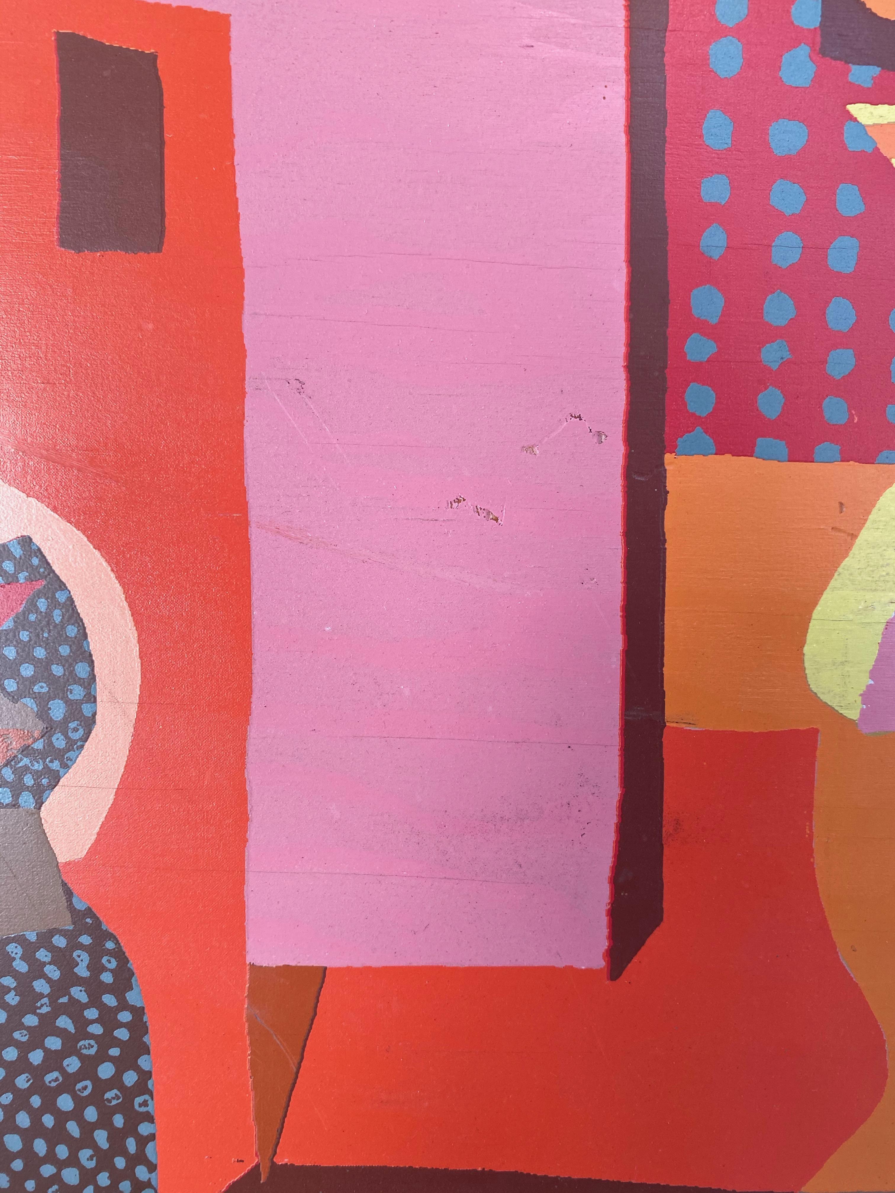 Plywood Jean Varda, Abstract Expressionist Collage Lithograph of Ladies About Town, 1950