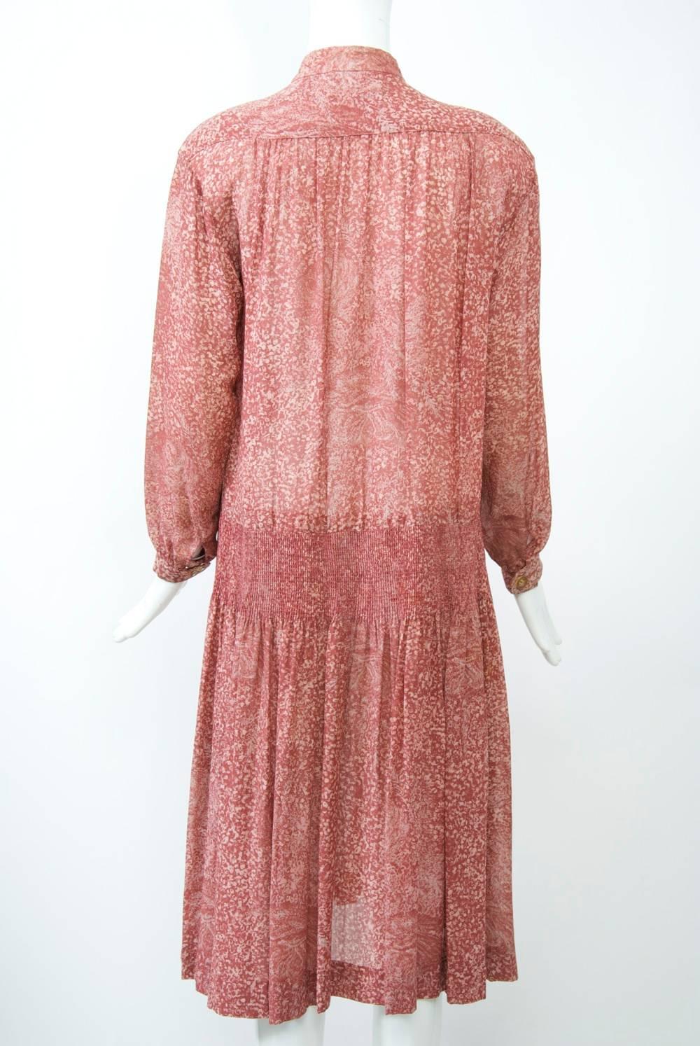 Brown Jean Varon Print Dress For Sale