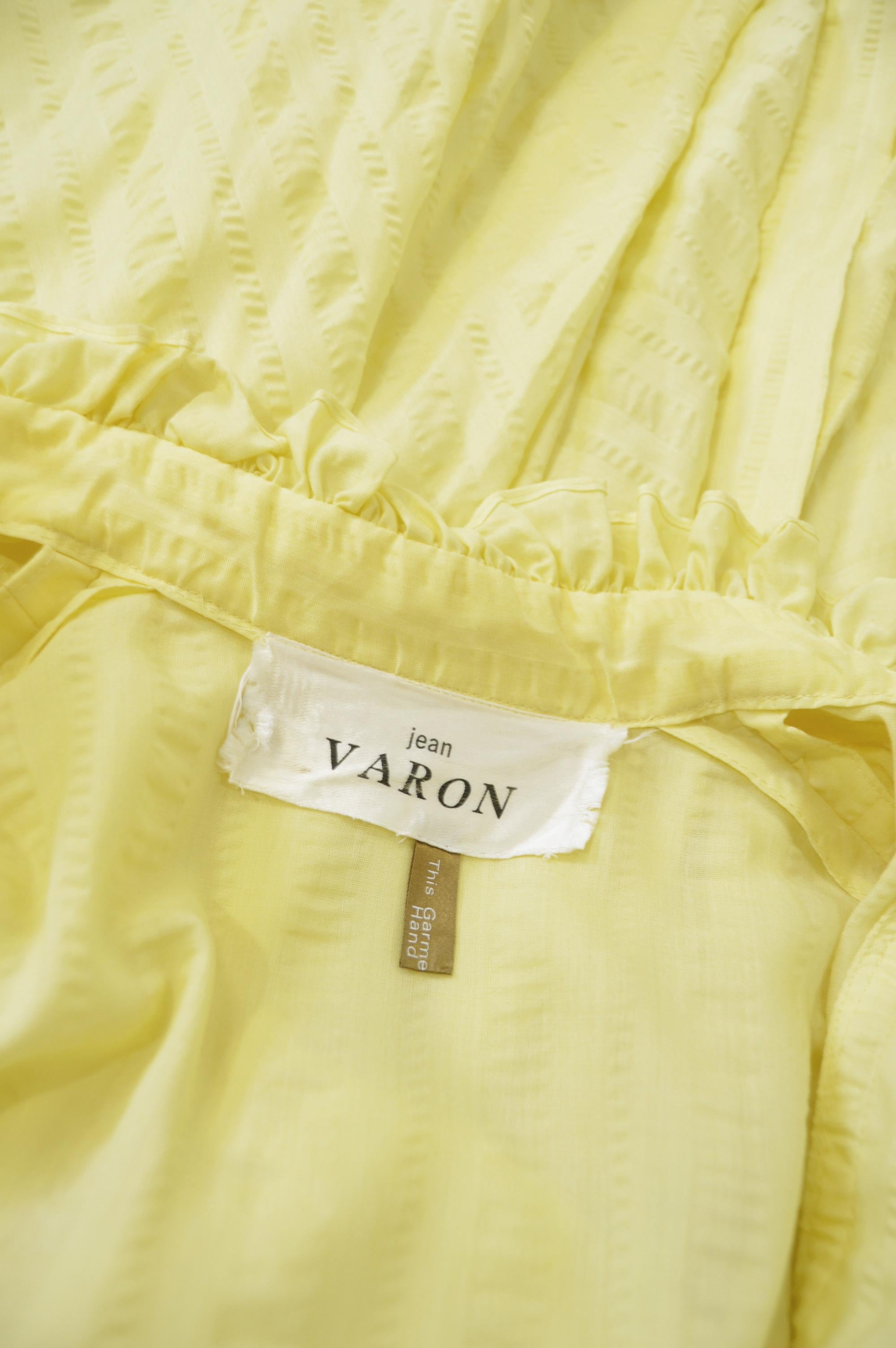Jean Varon Vintage 1970s Yellow Cotton Maxi Dress For Sale 5