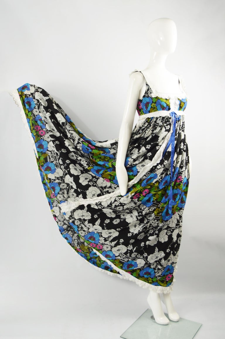 Jean Varon Vintage Sleeveless Boho Maxi Dress, 1970s For Sale at 1stDibs