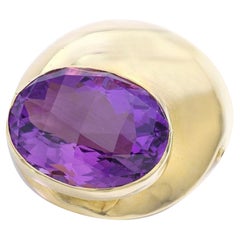 Jean Vendome Amethyst Gold Brooch 1970S