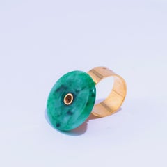 Jean Vendome Jade Bi Disc Gold Ring