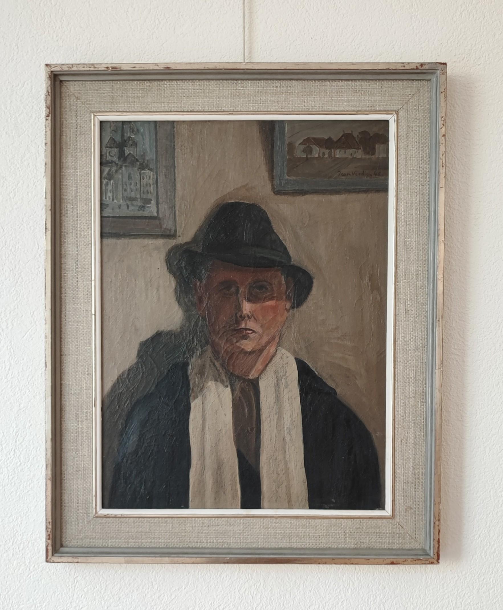 Nächtliches Porträt – Painting von Jean Verdier
