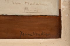 Bodegón con flores en jarra de cerámica, pintura al óleo del siglo XX