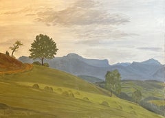 "Crepuscolo su Parmelan e La Tournette" di J. Verdier - Olio su tela - 73x100cm