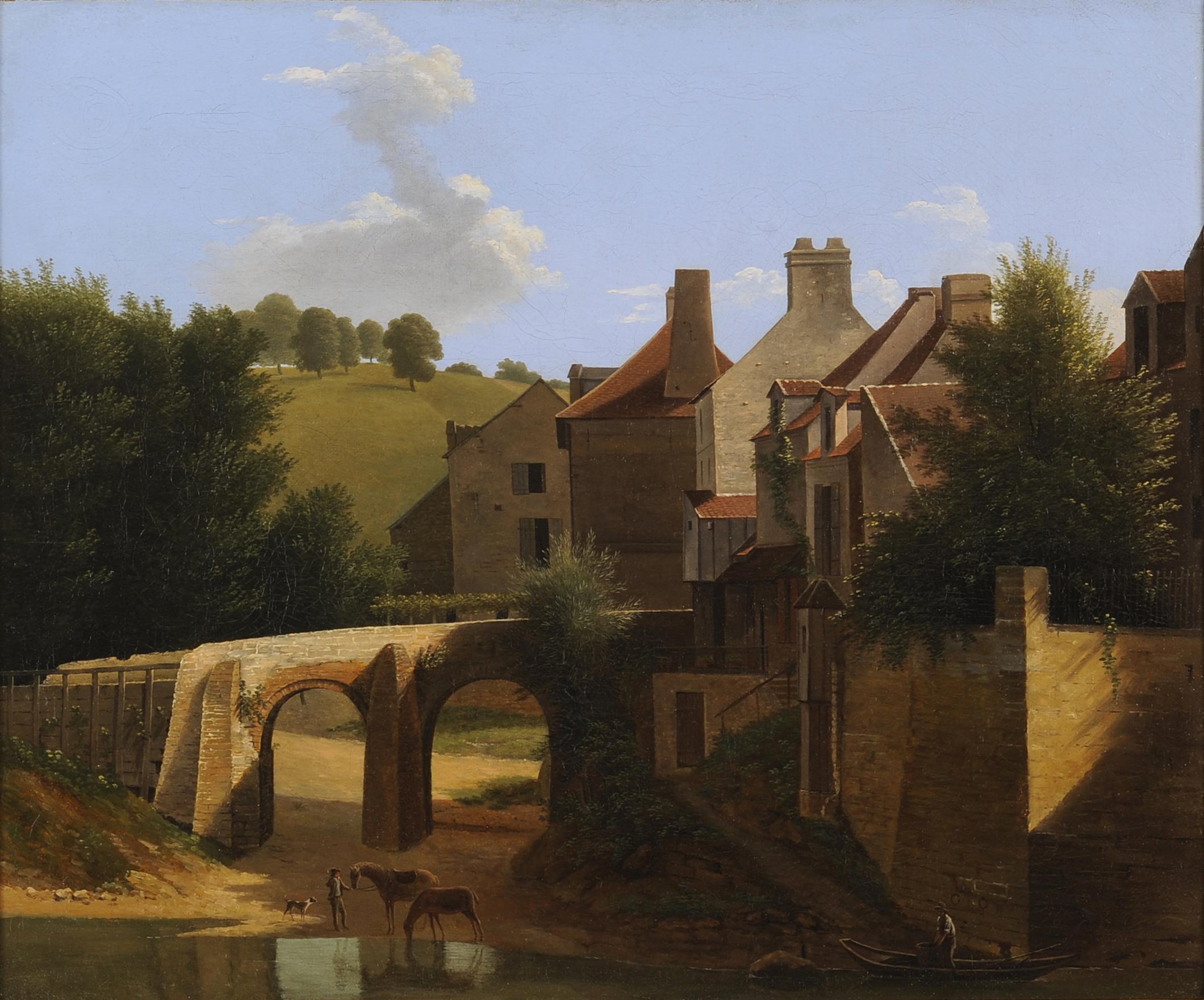 Paisaje cerca de París - Painting de Jean-Victor Bertin