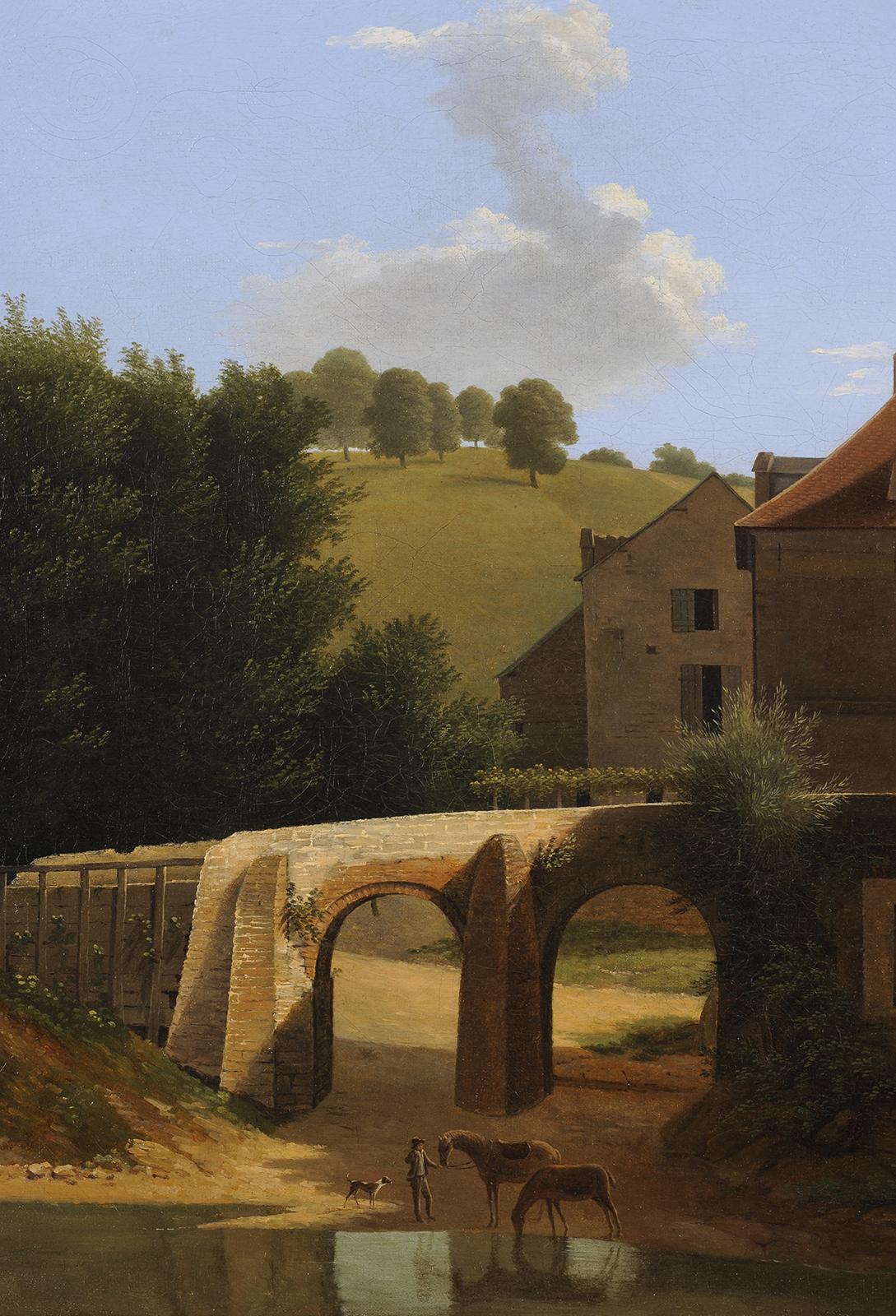 Paisaje cerca de París - Painting Escuela francesa de Jean-Victor Bertin