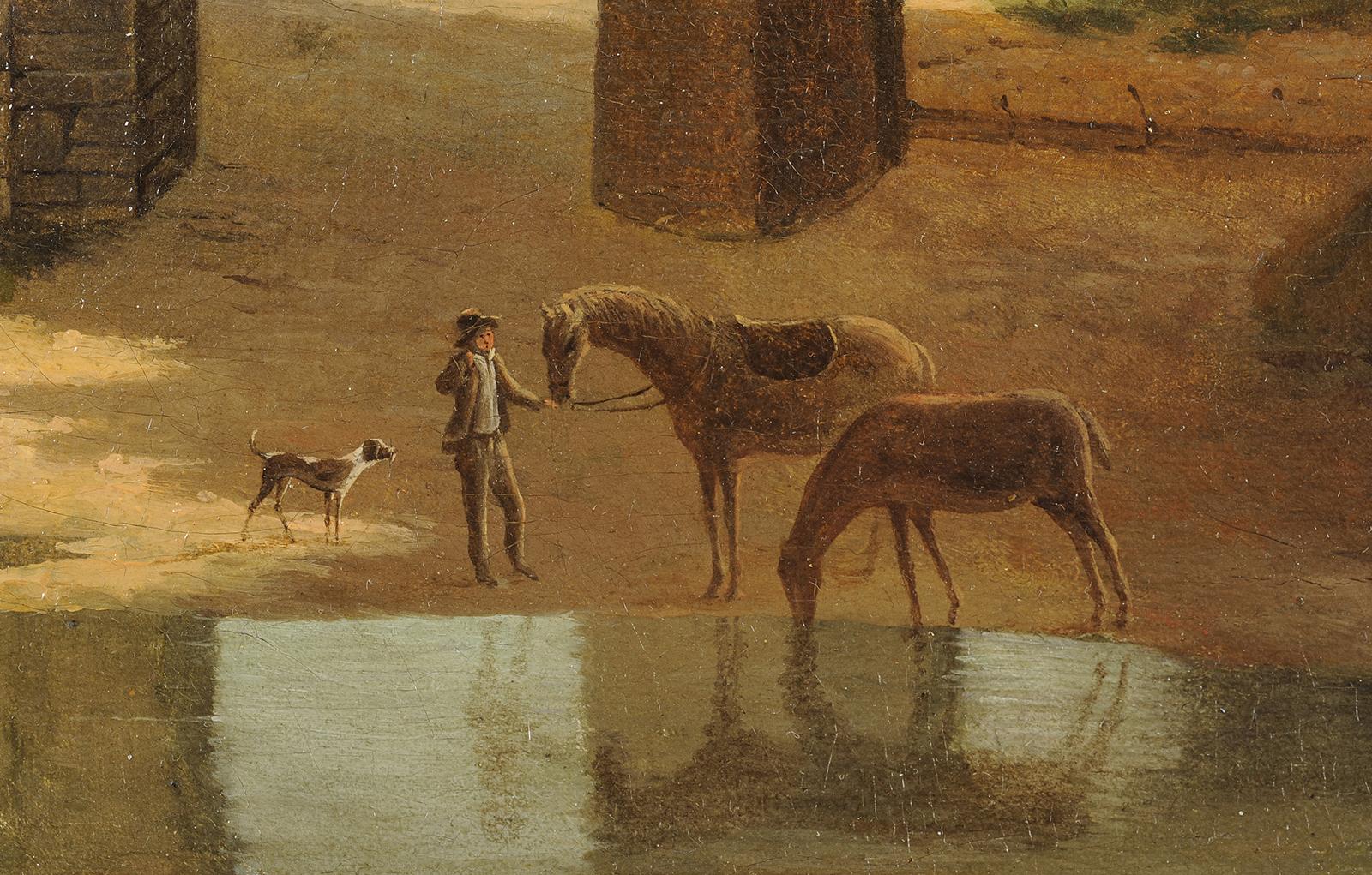 Jean-Victor Bertin y taller
(París 1767 - 1842)
Paisaje de la región de Île-de-France
Óleo sobre lienzo
H. 38 cm; Anch. 46 cm

Obra relacionada: cuadro de la misma composición conservado en el Museo J. Paul Getty (Los Ángeles)

Victor Bertin puede