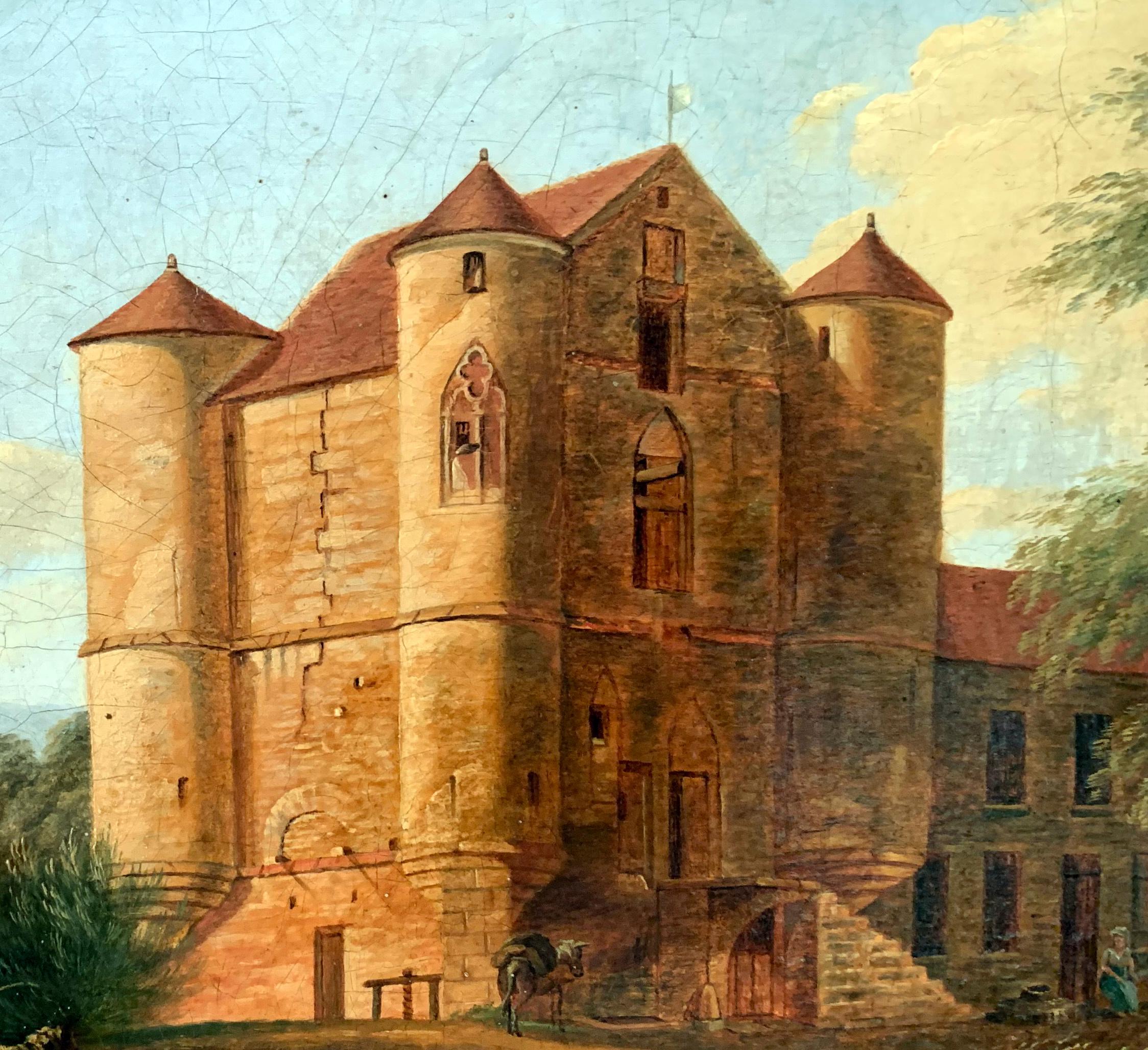 Vue du Château de la Reine Blanche, Coye-la-Forêt (Début XIXe siècle) im Angebot 1