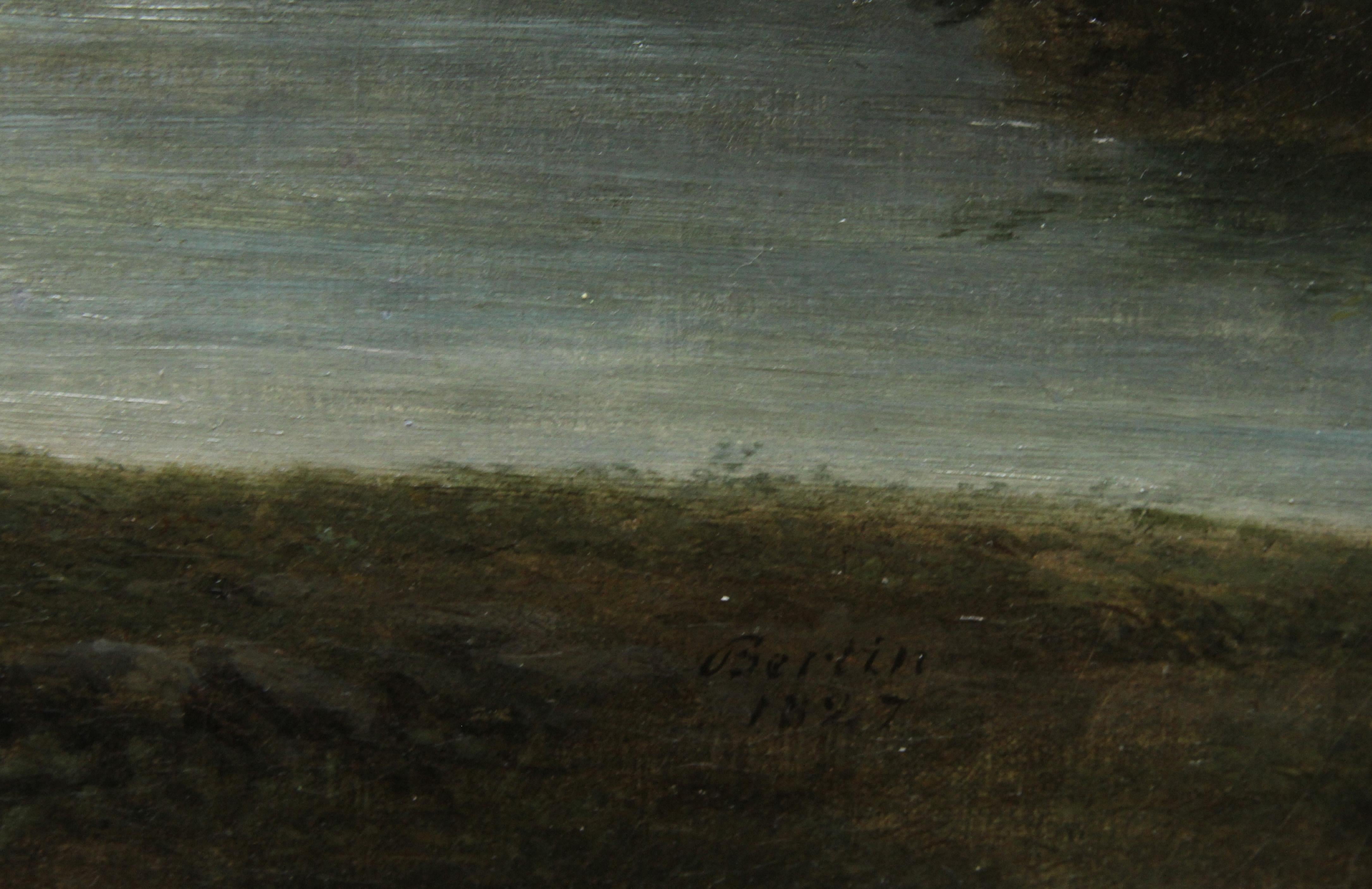 Italienische Berglandschaft mit Flussmuster  Französische neoklassizistische Kunst des 19. Jahrhunderts  im Angebot 6