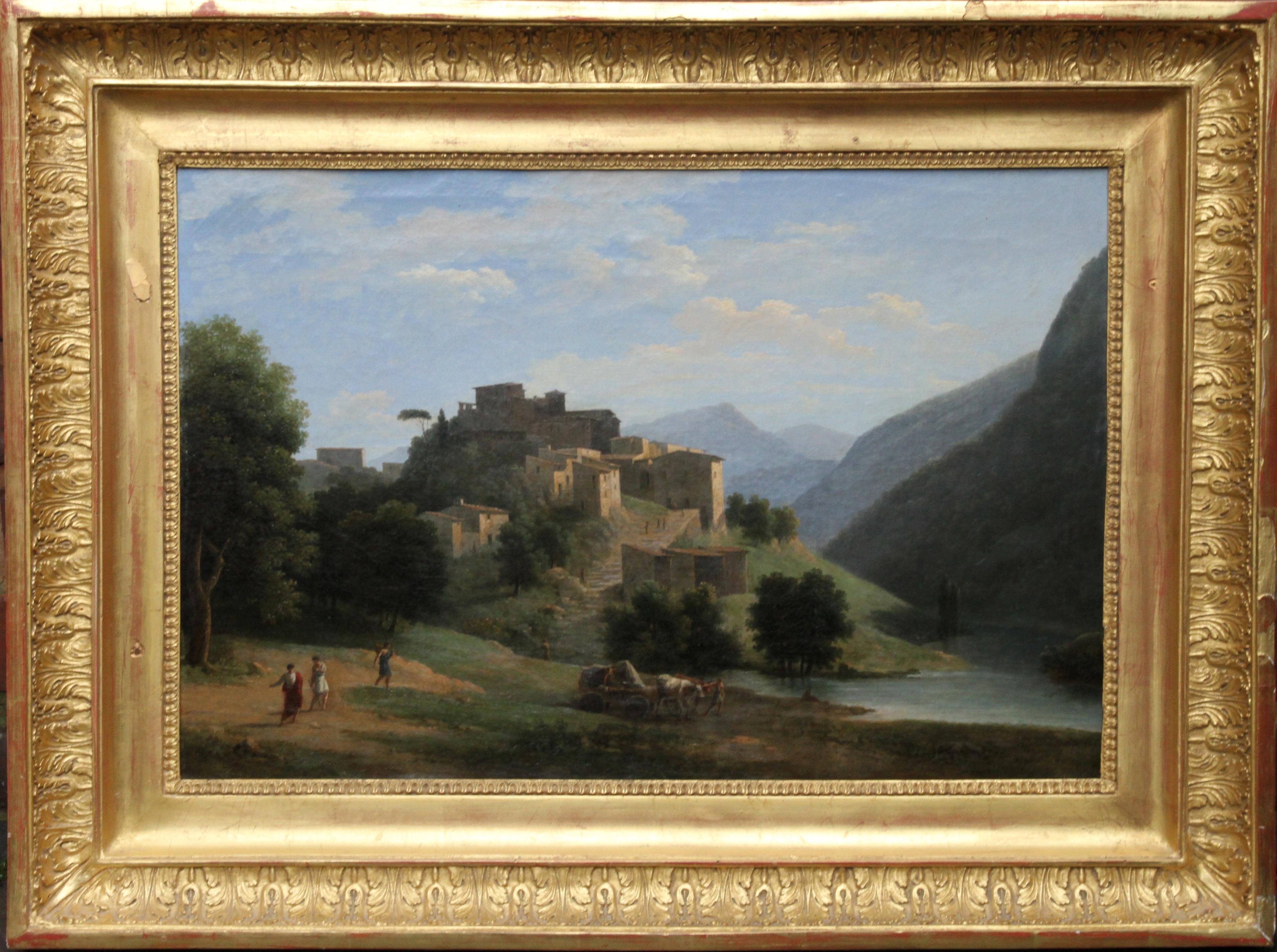Jean Victor Bertin  Landscape Painting - Italian Mountainous River Landscape  - French 19th Century Neo Classical art 