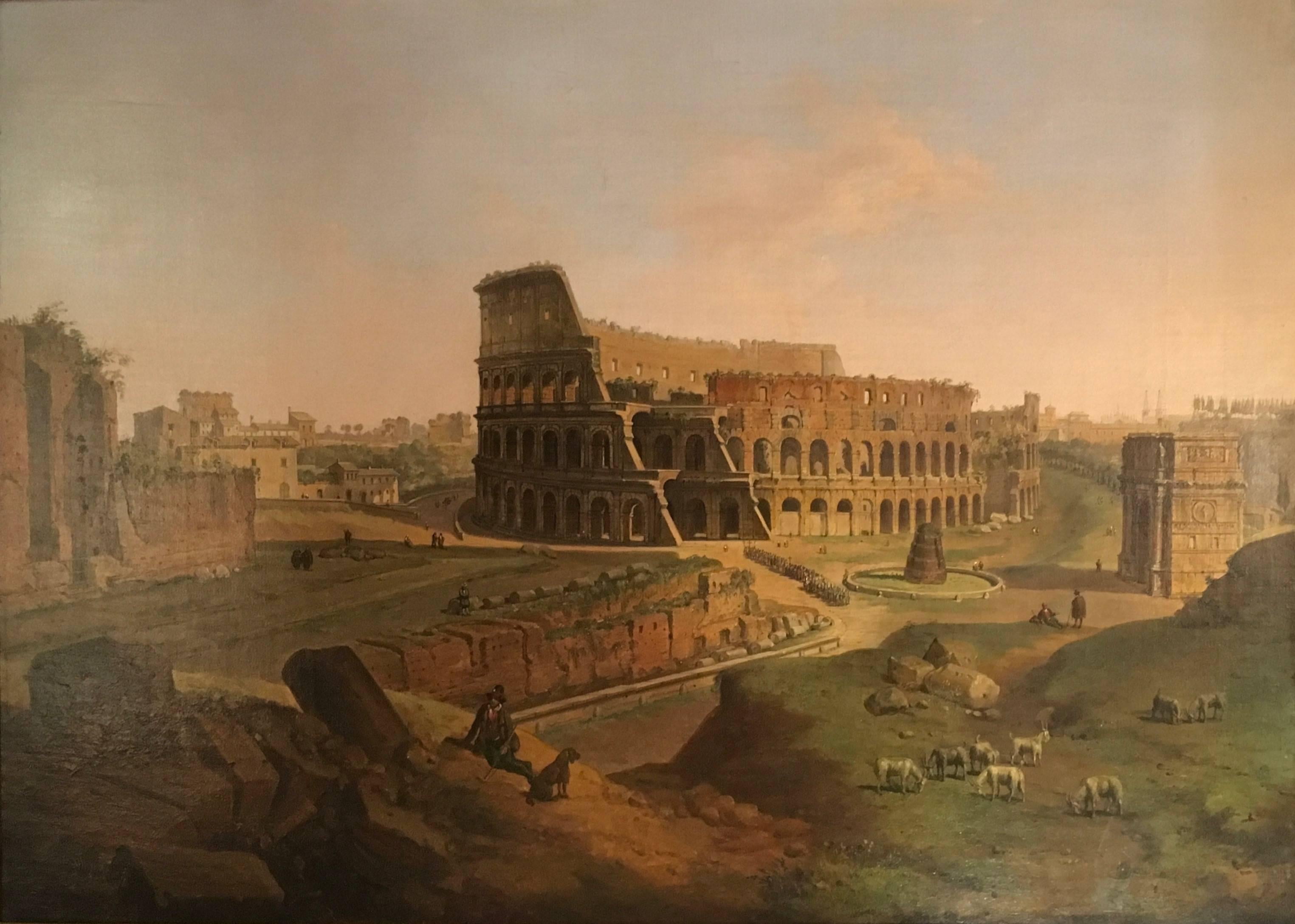 Jean Victor Louis Faure Landscape Painting - The Colosseum in Rome
