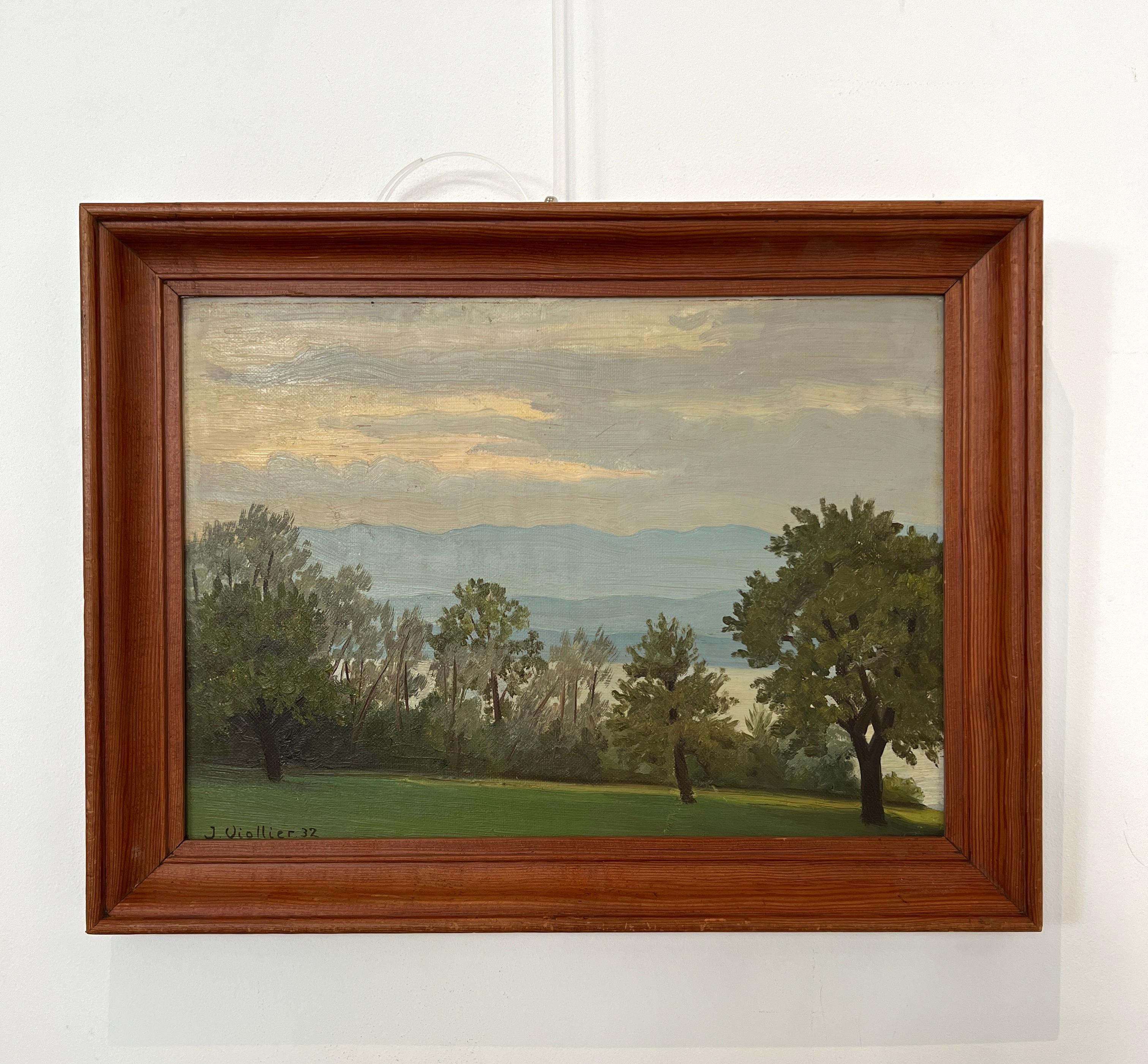 Las alturas de Cologny, Ginebra - Painting de Jean Viollier